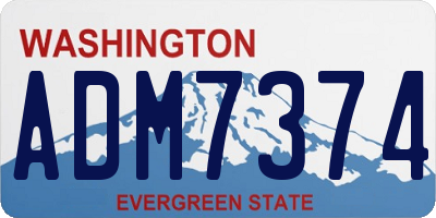 WA license plate ADM7374