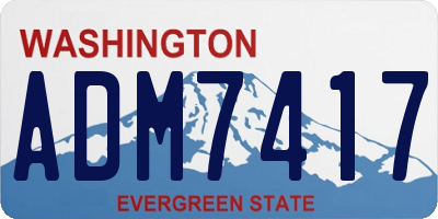 WA license plate ADM7417