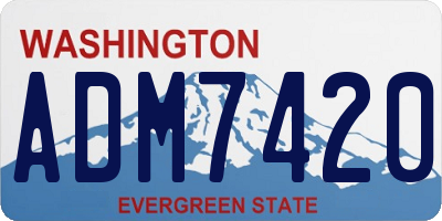 WA license plate ADM7420
