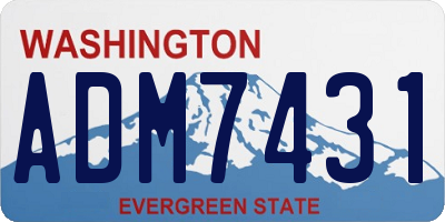 WA license plate ADM7431