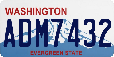 WA license plate ADM7432