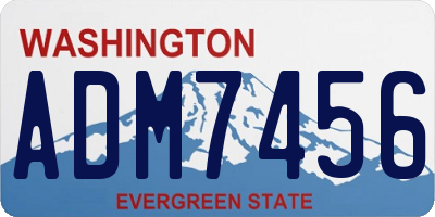 WA license plate ADM7456