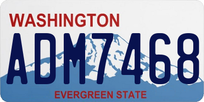 WA license plate ADM7468
