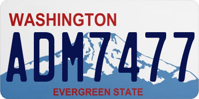 WA license plate ADM7477