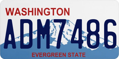 WA license plate ADM7486