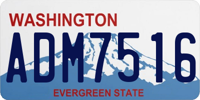 WA license plate ADM7516