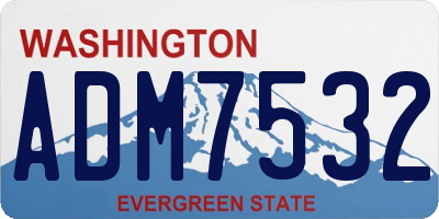 WA license plate ADM7532