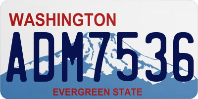 WA license plate ADM7536