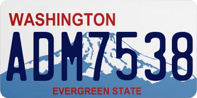WA license plate ADM7538