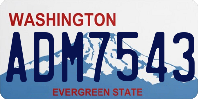 WA license plate ADM7543