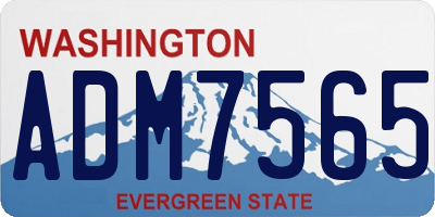 WA license plate ADM7565
