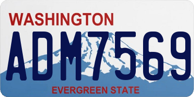 WA license plate ADM7569