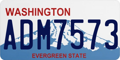 WA license plate ADM7573