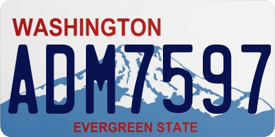 WA license plate ADM7597