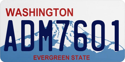 WA license plate ADM7601