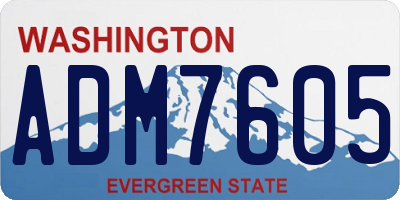 WA license plate ADM7605