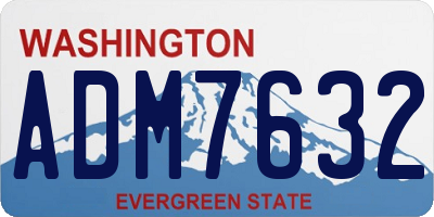 WA license plate ADM7632