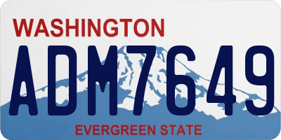 WA license plate ADM7649