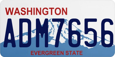 WA license plate ADM7656