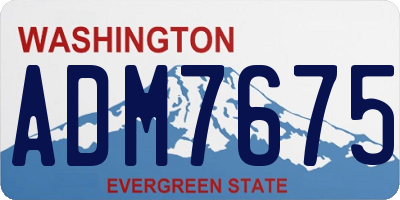 WA license plate ADM7675