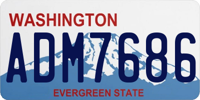 WA license plate ADM7686
