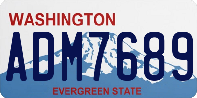 WA license plate ADM7689