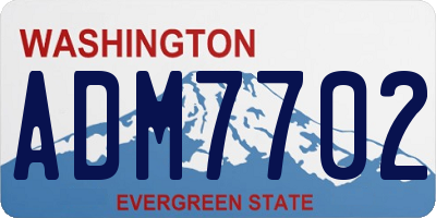 WA license plate ADM7702