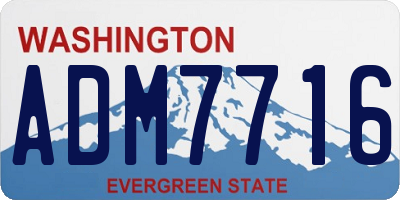 WA license plate ADM7716