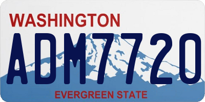 WA license plate ADM7720