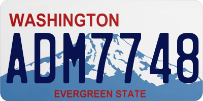 WA license plate ADM7748