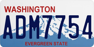 WA license plate ADM7754