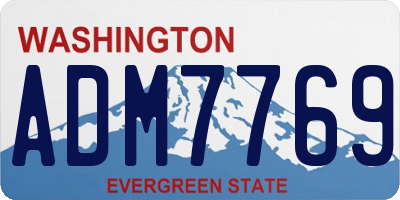 WA license plate ADM7769