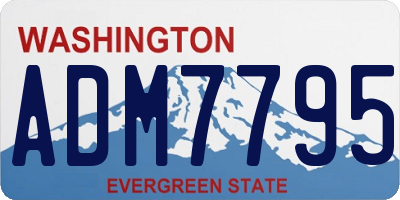 WA license plate ADM7795