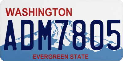 WA license plate ADM7805