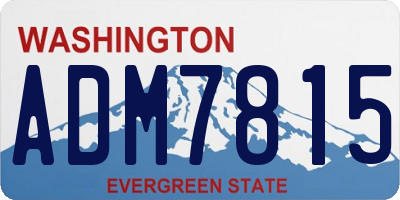 WA license plate ADM7815