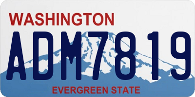 WA license plate ADM7819