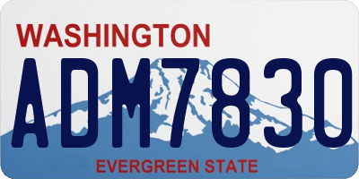 WA license plate ADM7830