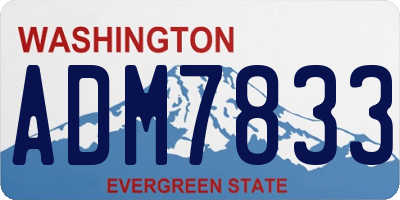 WA license plate ADM7833