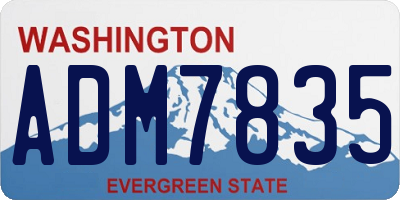 WA license plate ADM7835