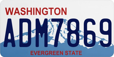 WA license plate ADM7869