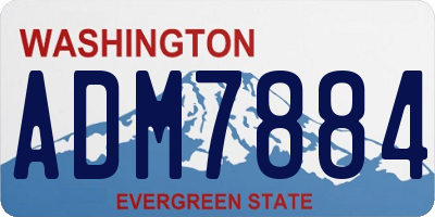 WA license plate ADM7884