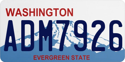 WA license plate ADM7926