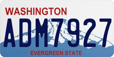 WA license plate ADM7927