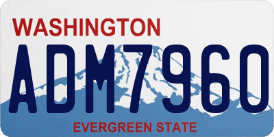 WA license plate ADM7960