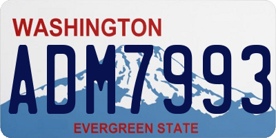 WA license plate ADM7993