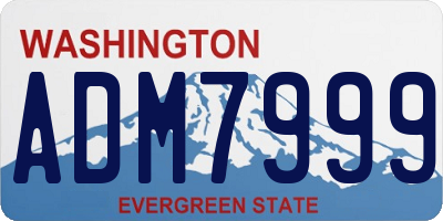 WA license plate ADM7999