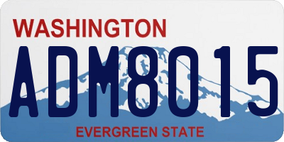 WA license plate ADM8015