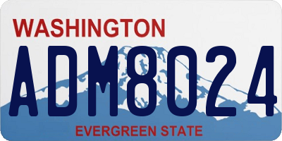 WA license plate ADM8024