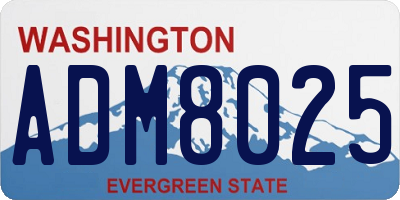 WA license plate ADM8025