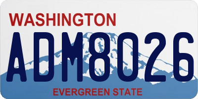 WA license plate ADM8026